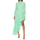 Women Dresses Spring Stand Collar Swing Dress (Qymy0409)