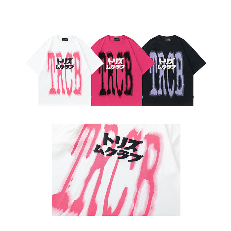 Men T Shirt Hip Hop Graffiti Couple Short Sleeve T-shirt