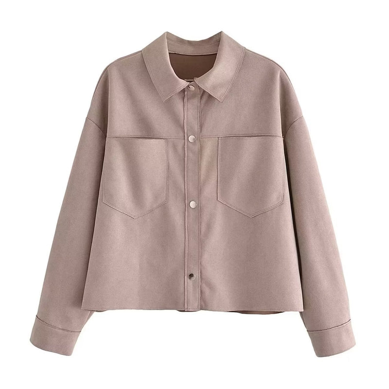Women Jacket Autumn Leisure Suede Jacket Shirt Coat