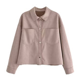 Women Jacket Autumn Leisure Suede Jacket Shirt Coat