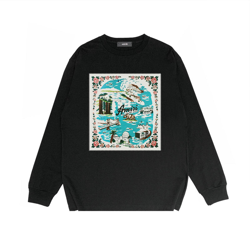 Amiri Long Sleeve Shirt Fashion Brand Long Sleeve Long-Sleeved T-shirt Blouse