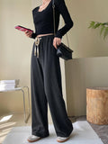 Women Sweatpants Straight Wide Leg Casual Trousers Track Sweatpants