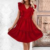 Women Dress Summer Sexy V-neck Backless Sleeveless Dress