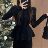 Women Knitwear Spring and Autumn round Neck Butterfly Knitwear Slim Fit Sweater