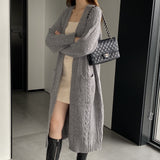 Women Cardigan Sweater Autumn Sweater Cardigan Long Sleeve Baggy Coat W2369
