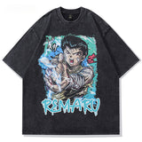 2024Summer Fashion Japanese Anime Print T Shirt  Men Oversize