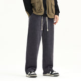 Women Sweatpants Knitted Straight Casual Pants Men and Women Retro Loose Sports Wide Legs Trousers