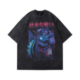 Men T Shirt Angel Print Distressed Short Sleeve T-shirt