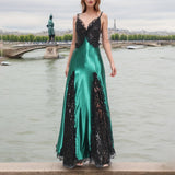Women Dresses Lace Hollow-out Camisole Dress Long Dress (Qymy0409)