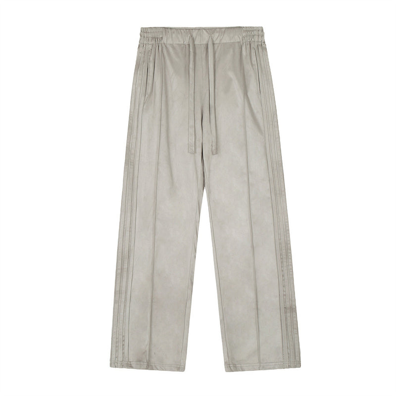 Men Sweatpants Casual Pants Boys Loose Side Stitching Straight-Leg Trousers Wide Leg Elastic Waist Sports Pants