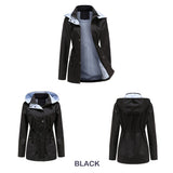 Women Trench Coat Autumn and Winter Detachable Hat Windbreaker Raincoat
