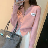 Women Knitwear Spring and Autumn Double Zipper Knitted Cardigan Jacket