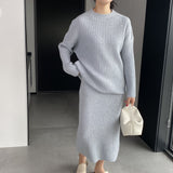 Women Knitted Two-Piece Set Autumn and Winter Suit Skirt Z822