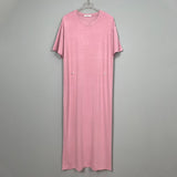 Women Dresses Short Sleeve Button Pleated Dress Loose Long Dress