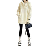 Women Knitwear Fall Winter Hooded Knitwear Loose Sweater