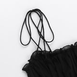 Women Tops Summer Sexy Slim Fit Spaghetti Straps Knitted Top (Csm202404)