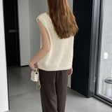 Women Knitted Two-Piece Set Knitted Two-Piece Autumn and Winter Long Vest Coat Set A3388