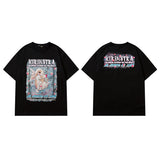 Men T Shirt Floral Print Crew Neck Couple T-shirt