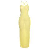 Women Dresses Summer Sling Backless Dress (Bla0420)
