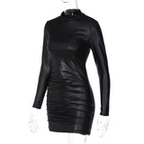 Women Dresses Winter Slim Fit round Neck Long Sleeves Dress