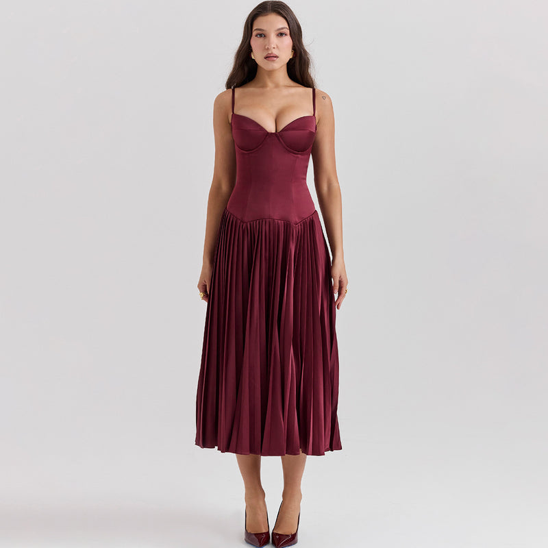 Women Dresses Sexy Suspenders Dress Long Dress (Lbk0409)