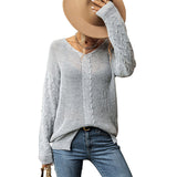 Women Knitted Sweater Fall Split Sweater