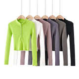 Women Sweater Knitwear Autumn and Winter Zipper Stand Collar Sweater