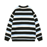Unisex Sweater Autumn Striped Embroidered Sweater