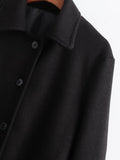 Women Woolen Coat Hepburn Woolen Coat Winter Mid-Length Overcoat