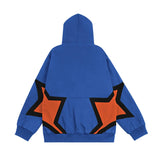 Men Jacket Coat Five-Pointed Star Stitching Jacket Men's Spring and Autumn Hat Hooded Jacket