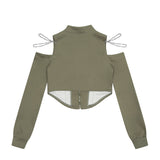 Women Jacket Chain off-the-Shoulder Cardigan Jacket