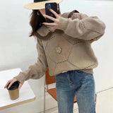 Women Knitted Pullover Autumn and Winter Three-Dimensional Loose Sweater