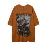 Men T Shirt Vintage Printed Oversize Short Sleeve T-shirt