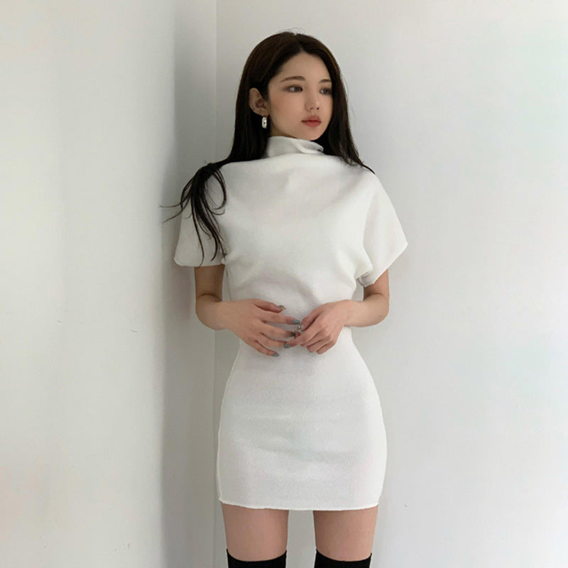 Women Dresses Turtleneck Dress Short Skirt Hip Skirt Sexy