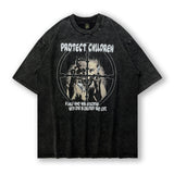 Men T Shirt Hip Hop Cartoon Printed Short Sleeve T-shirt
