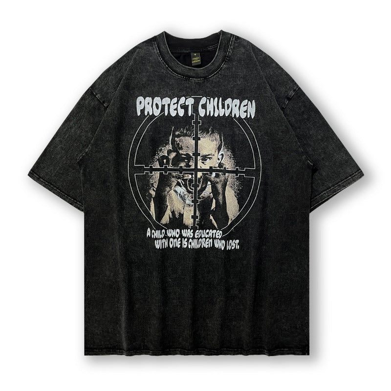 Men T Shirt Printed Short-Sleeved T-shirt Men Couple