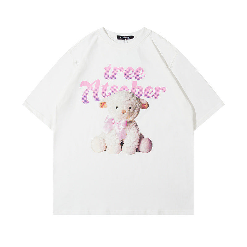 Men T Shirt Cartoon Printed Couple Short Sleeve T-shirt