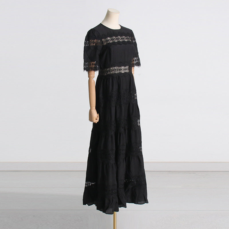 Women Dresses Summer Lace Embroidery Long Dress (Qymy0409)