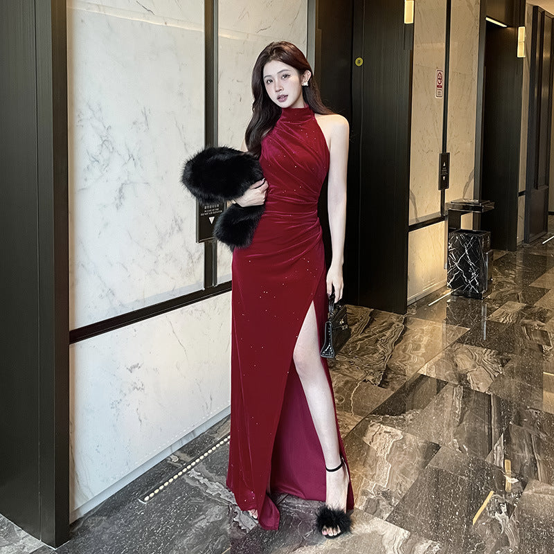 Women Dresses Spring Sleeveless Velvet Dress Dress