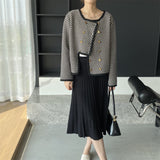 Women Cardigan Sweater Zebra Striped Coat Autumn Square Collar Top 2t375