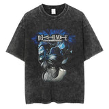 Washed retro men's short-sleeved t-shirt summer, printed t-shirt