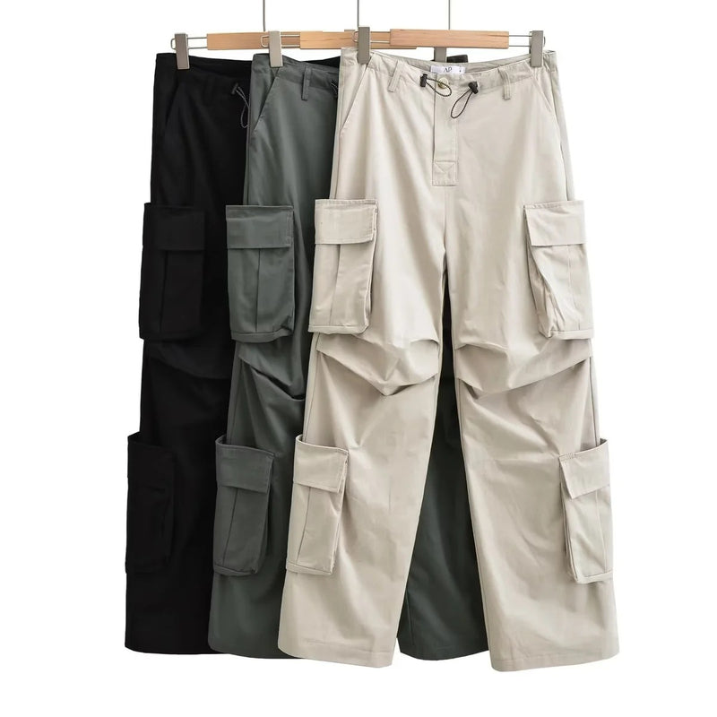 Women Sweatpants Retro Loose Straight Casual Trousers