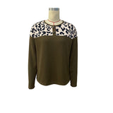 Women Knitted Sweater Autumn Long Sleeve Leopard Print Sweater