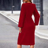 Women Dress Square Collar Dress