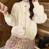 Women Knitted Cardigan Loose Pink Knitted Cardigan Sweater Coat