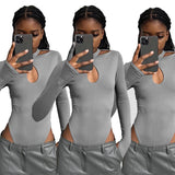 Women Jumpsuit Summer Hollow Sexy Slim Fit Long Sleeve Jumpsuit