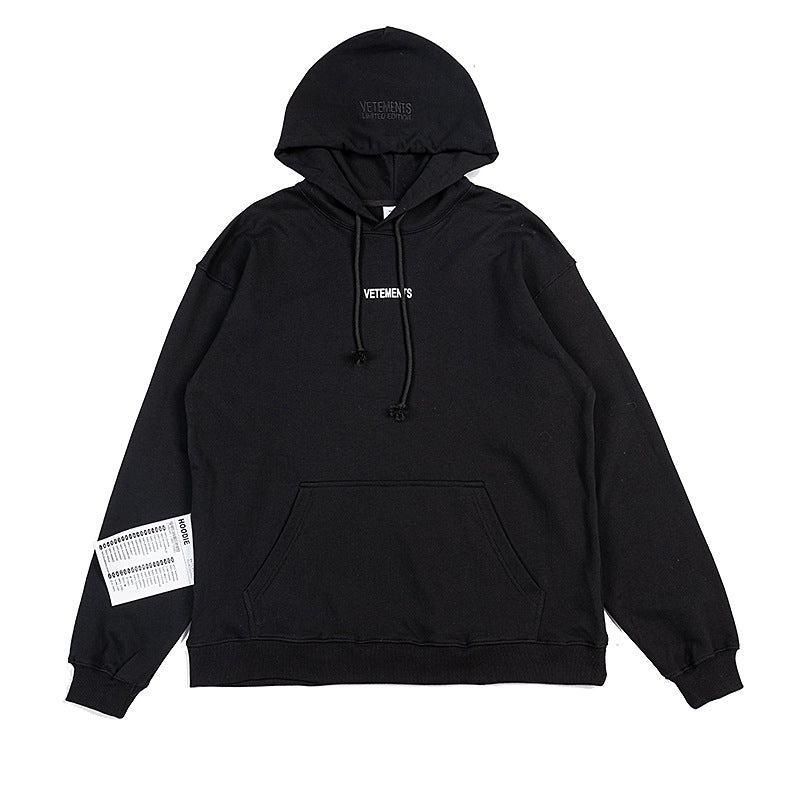 Vetements Hoodie VTM Washed Sticker Red Letters Printed Hoodie