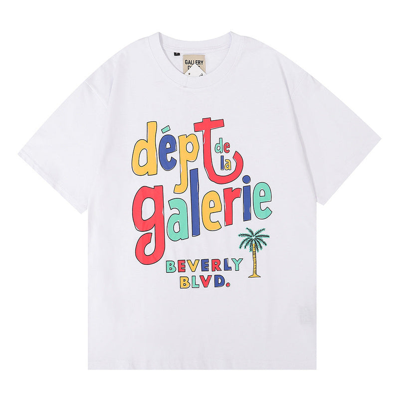 Gallery Dept T Shitrs plus Size Loose Short Sleeve Rainbow