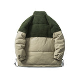 Unisex Winter Cotton Coat Lambswool down Jacket Retro Loose down Jacket
