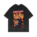 Washed short-sleeved T-shirt oversize